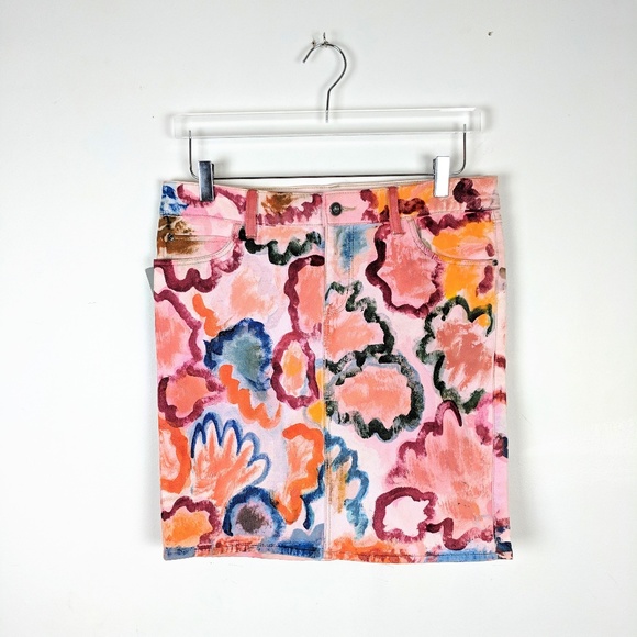 Anthropologie Dresses & Skirts - Anthro NEW Hand painted Poppies Floral Skirt 28